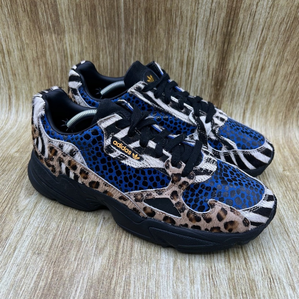 adidas Blue and Black Leopard Sneakers